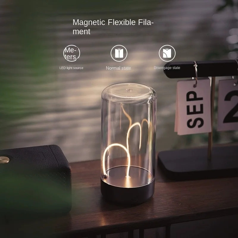 Portable Quantum Wire Ambient Magnetic Light - Rechargeable USB Night Light 💡✨