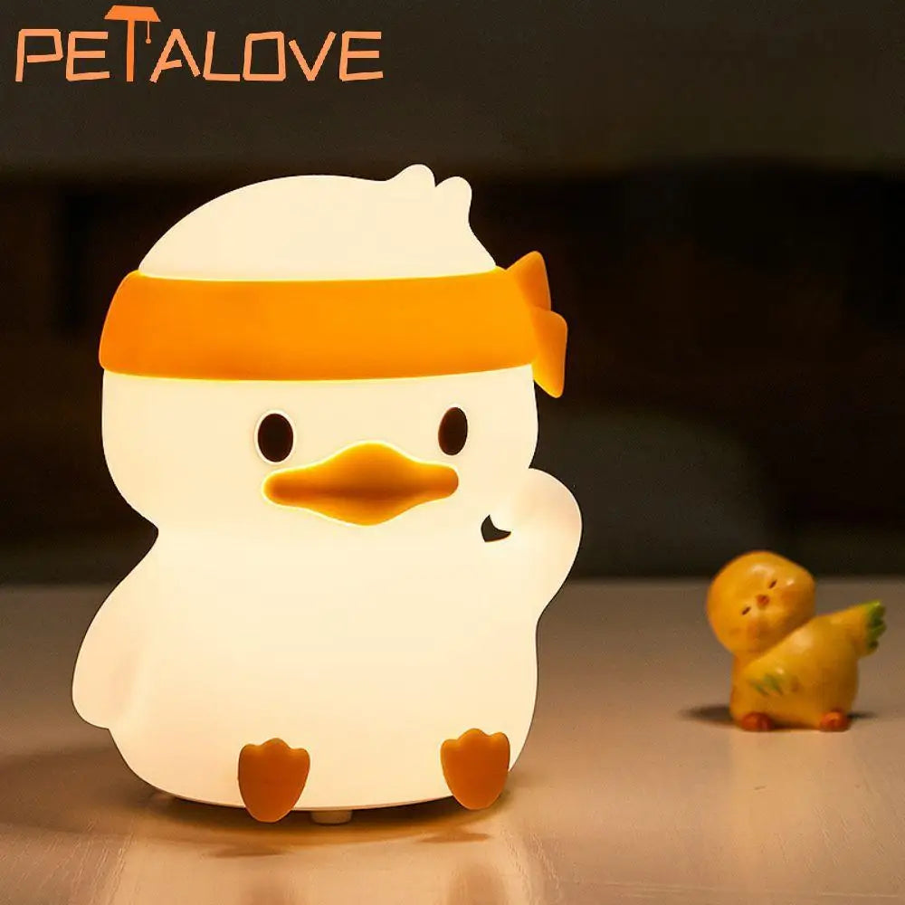 Cute Animal Night Light - Panda, Rabbit, Duck Silicone Lamp for Kids 🌟✨
