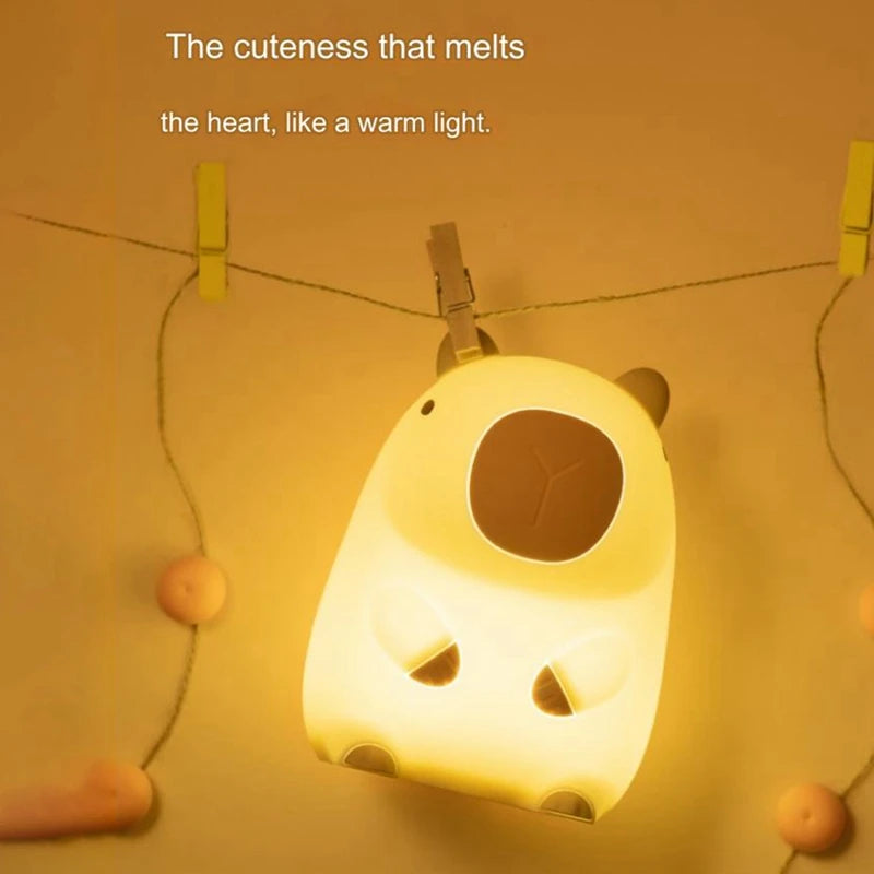 Cute Cartoon Capybara Night Light - Dimming Sleep Lamp for Kids’ Rooms 🦫✨