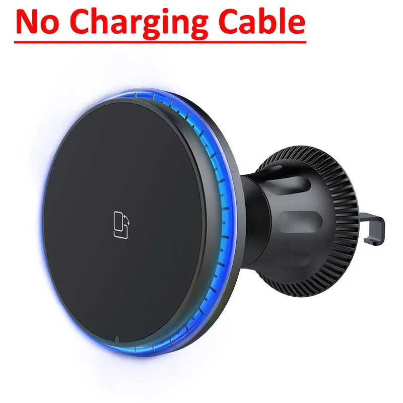 30W Magnetic Car Wireless Charger RGB for iPhone 12-15 Pro Max MagSafe Car Phone Holder
