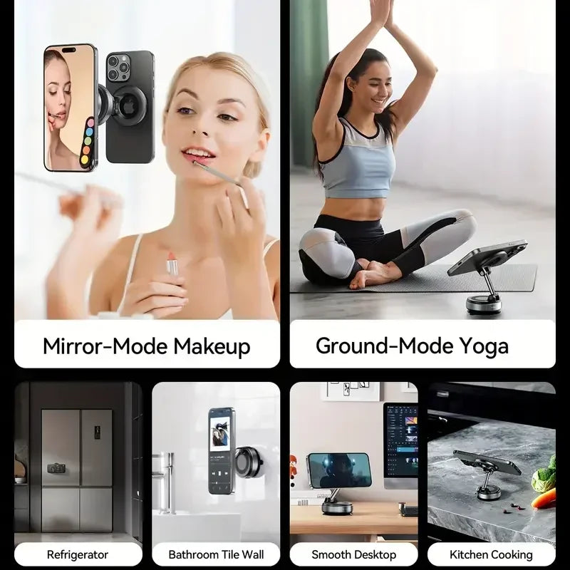 Vacuum Magnetic Phone Holder - MagSafe 360° Adjustable Suction Cup Stand 📱✨
