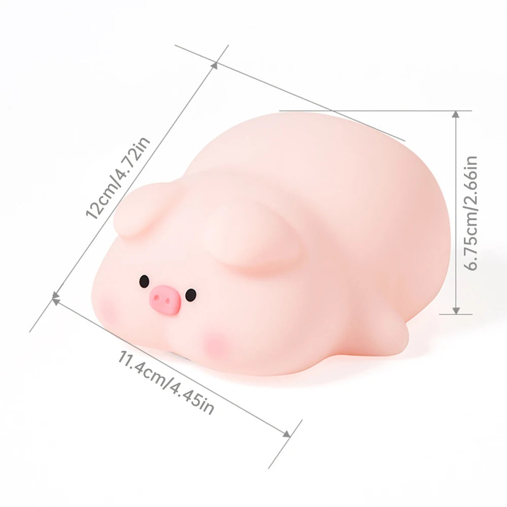 Cute Piggy Silicone LED Night Light - Touch Sensor Animal Lamp for Kids 🐷✨