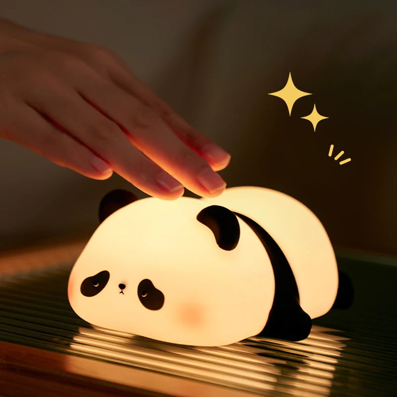 Cute Animal Night Light - Panda, Rabbit, Duck Silicone Lamp for Kids 🌟✨