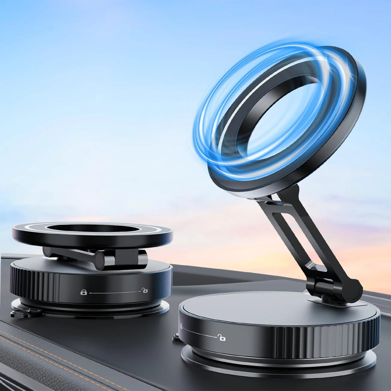 Vacuum Magnetic Phone Holder - MagSafe 360° Adjustable Suction Cup Stand 📱✨