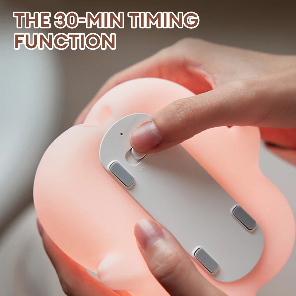 Cute Piggy Silicone LED Night Light - Touch Sensor Animal Lamp for Kids 🐷✨