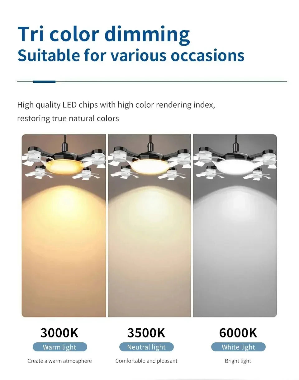 Creative Drone Ceiling Lamp Electric Fan with Light Remote Control E27