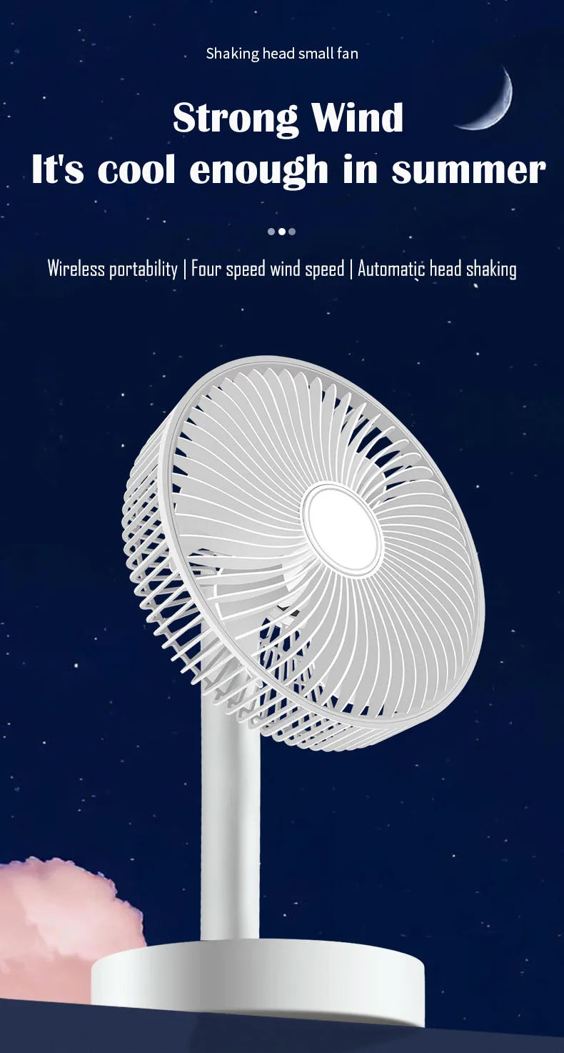 3600mAh USB Desk Fan - 4 Speed Adjustable Cooling for Home & Travel 🌬️✨