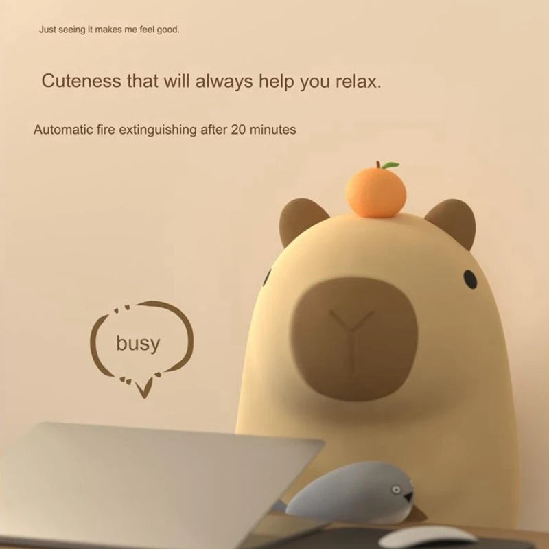 Cute Cartoon Capybara Night Light - Dimming Sleep Lamp for Kids’ Rooms 🦫✨