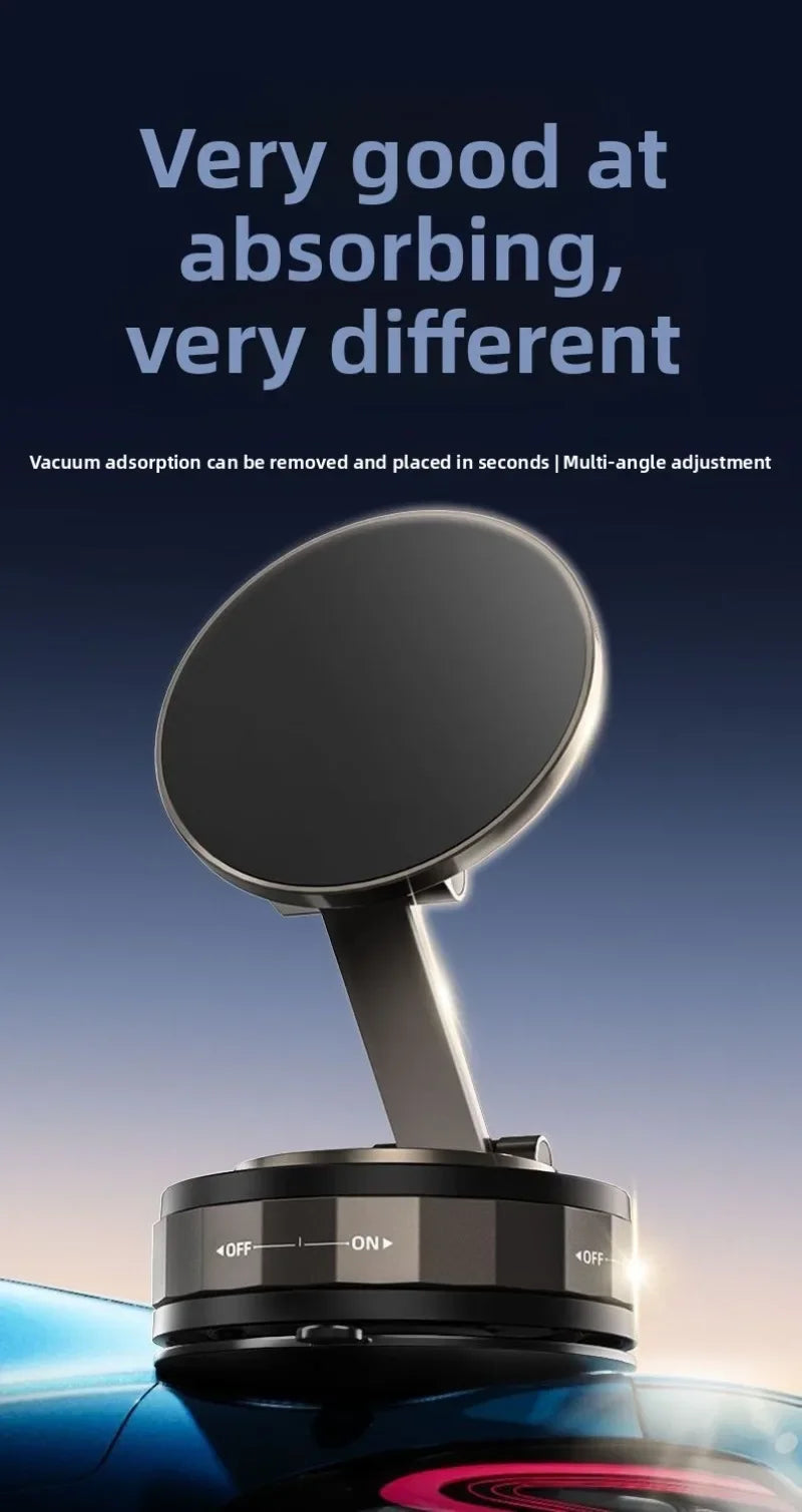 Lightweight Magnetic Car Phone Stand - Vacuum Suction Rotating Holder 📱✨