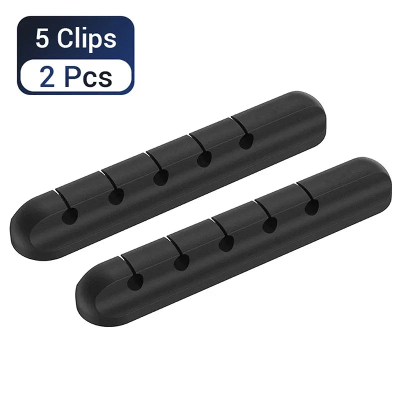 L16 Silicone USB Cable Organizer – Premium Desktop Tidy Management Clips Holder for Mouse & Headphone Wires
