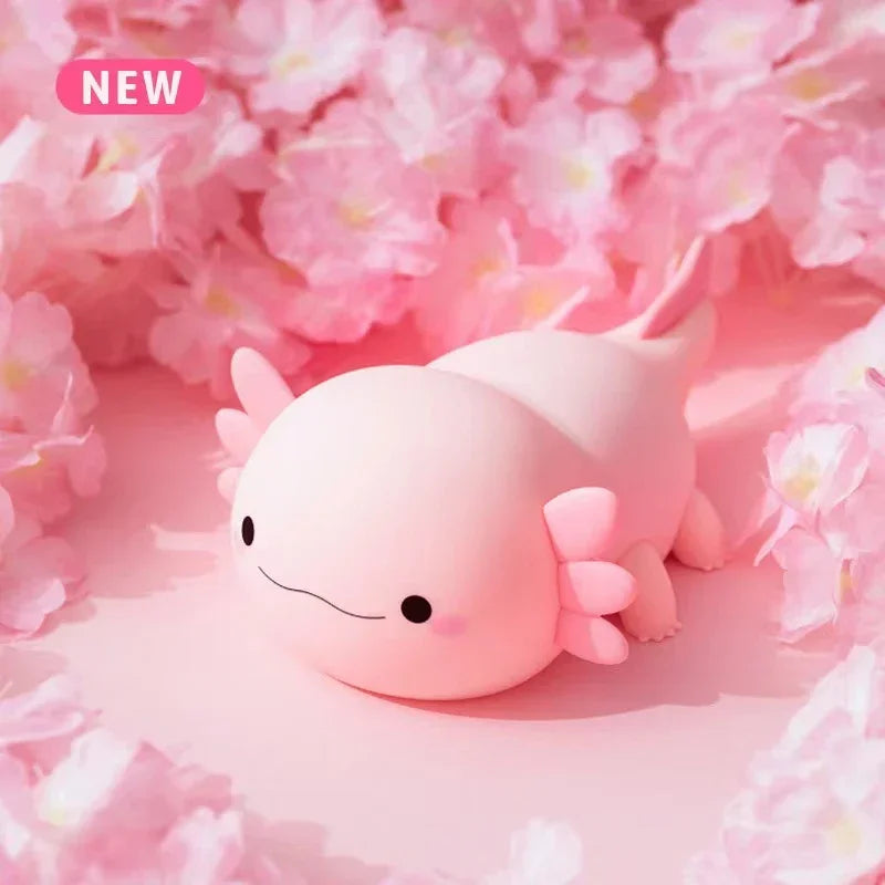 Cute Axolotl Night Light - Silicone Touch Nursery Lamp for Kids & Babies 🦎✨