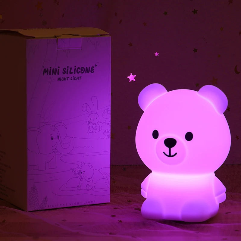 Mini Kawaii Cat Night Light – 7-Color Touch-Activated Color-Changing Lamp 🐱💡