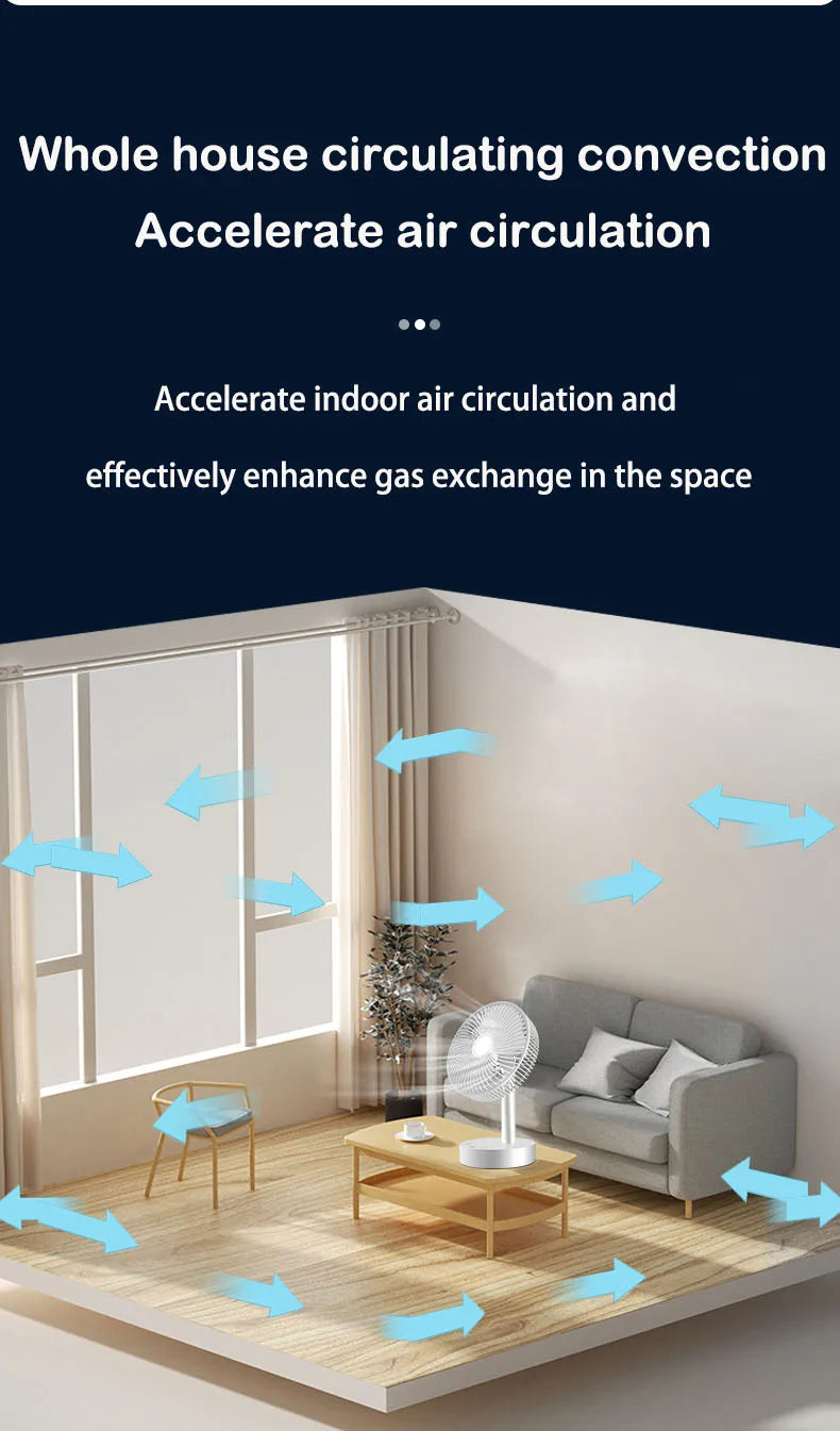 3600mAh USB Desk Fan - 4 Speed Adjustable Cooling for Home & Travel 🌬️✨