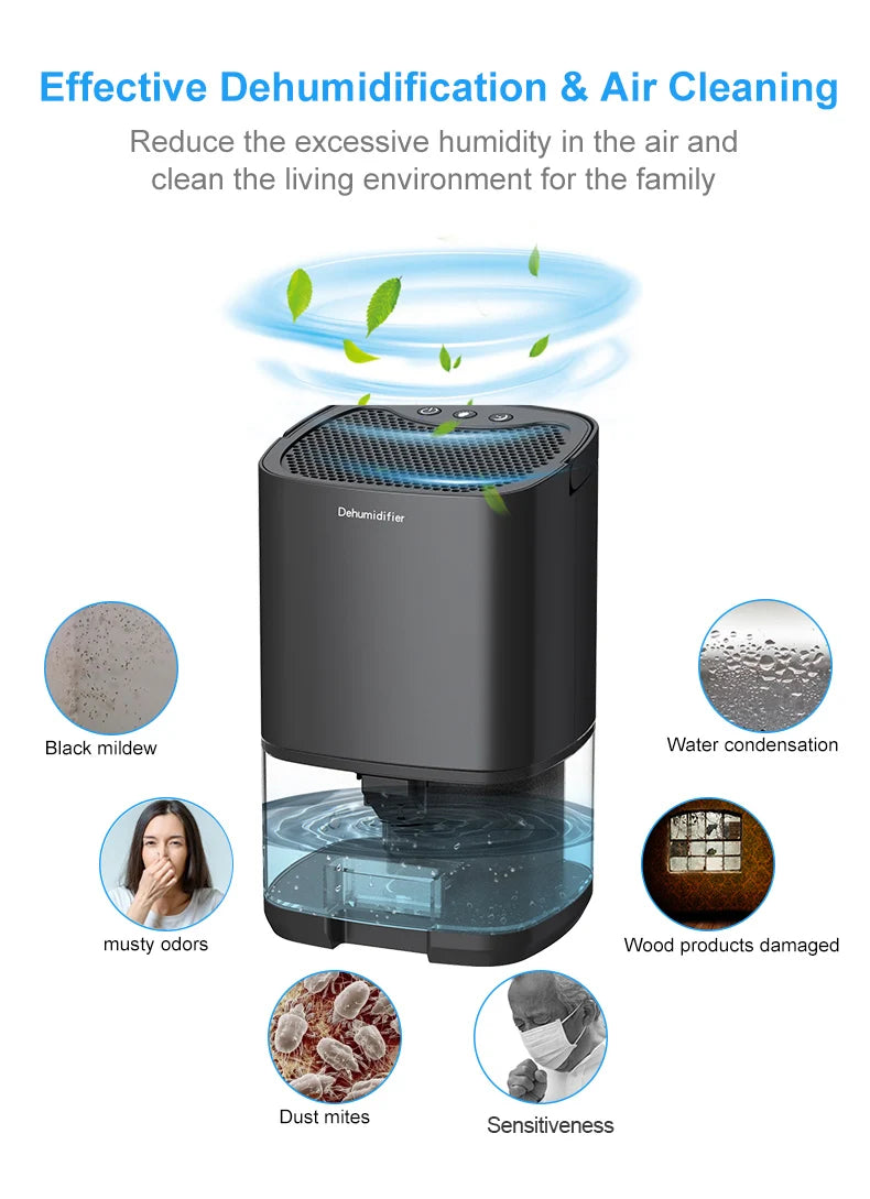 Air Dehumidifier Portable Mute Moisture Absorber - Fresh Air for Home & Office 🌬️✨