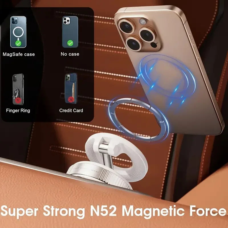 Vacuum Magnetic Phone Holder - MagSafe 360° Adjustable Suction Cup Stand 📱✨