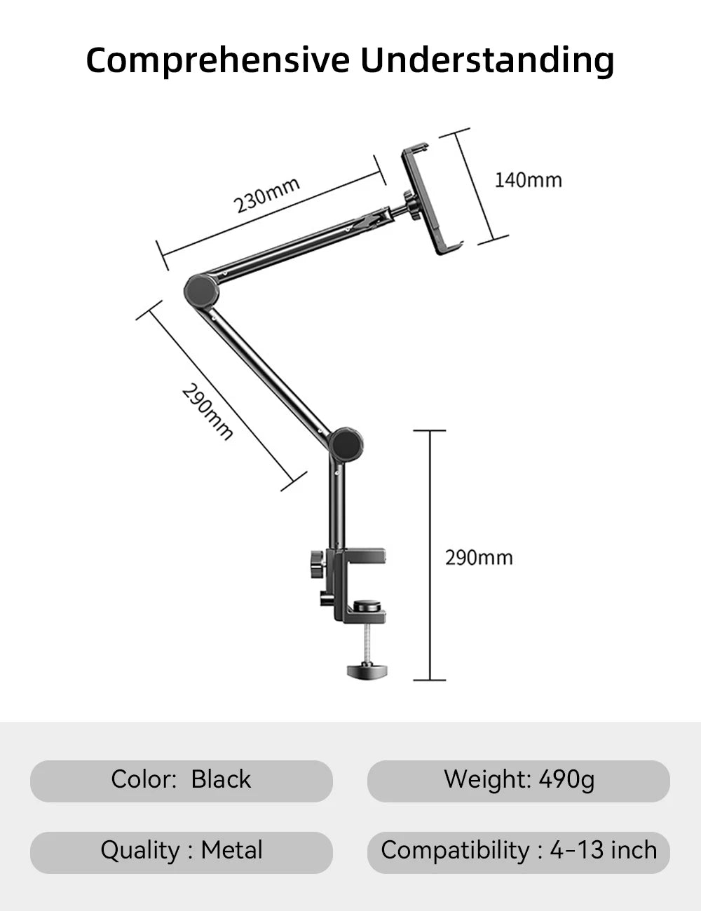 Desktop Mobile Phone & Tablet Holder – Folding Cantilever Bed Clip for Apple, Samsung, iPad 📱📲