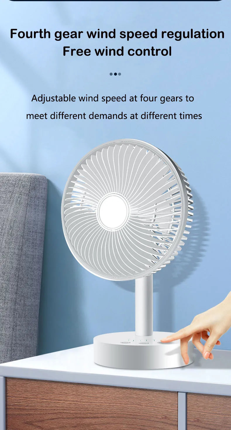 3600mAh USB Desk Fan - 4 Speed Adjustable Cooling for Home & Travel 🌬️✨