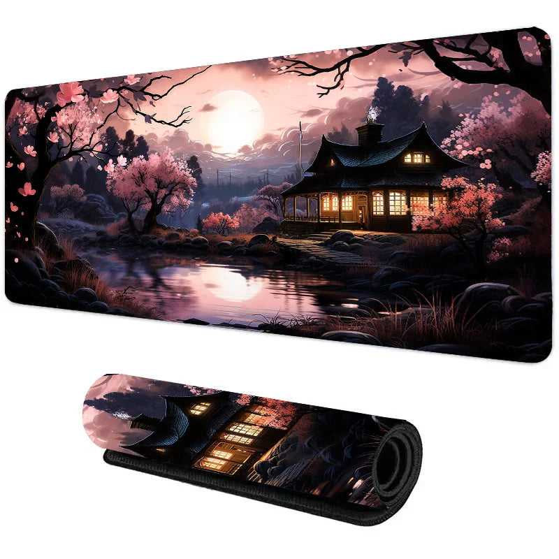 Night Moon Large Cool Mouse Pad – Premium Non-Slip Esports Desk Mat for Laptop & PC Gaming
