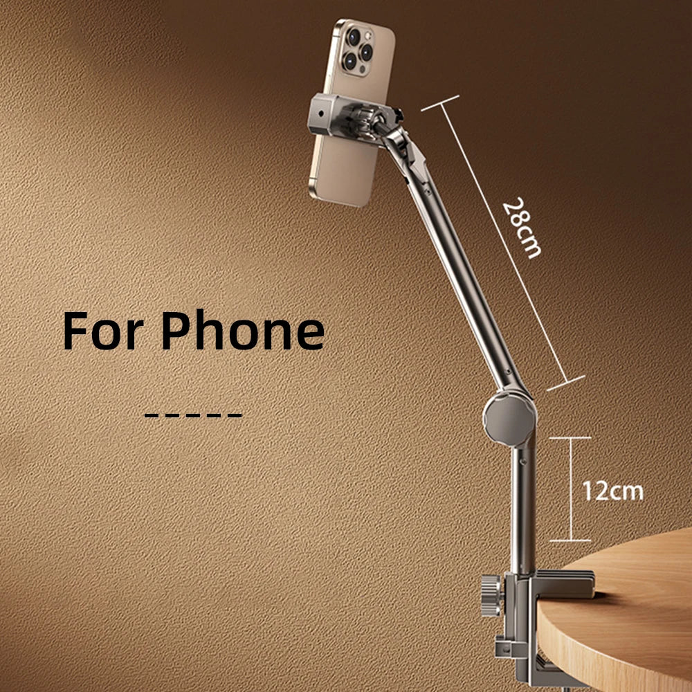Desktop Mobile Phone & Tablet Holder – Folding Cantilever Bed Clip for Apple, Samsung, iPad 📱📲