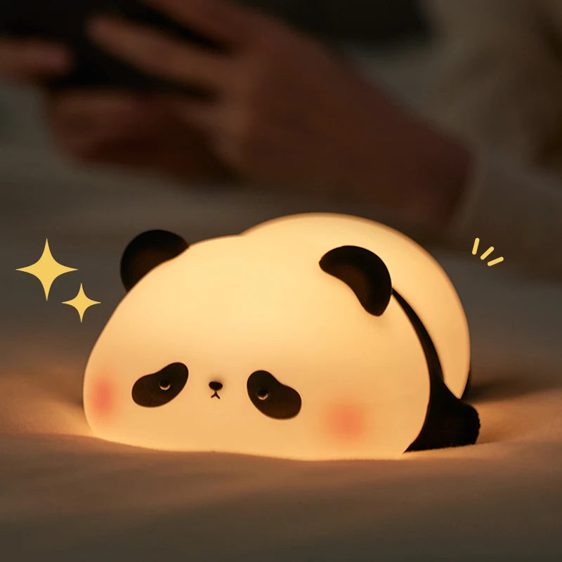 Cute Animal Night Light - Panda, Rabbit, Duck Silicone Lamp for Kids 🌟✨