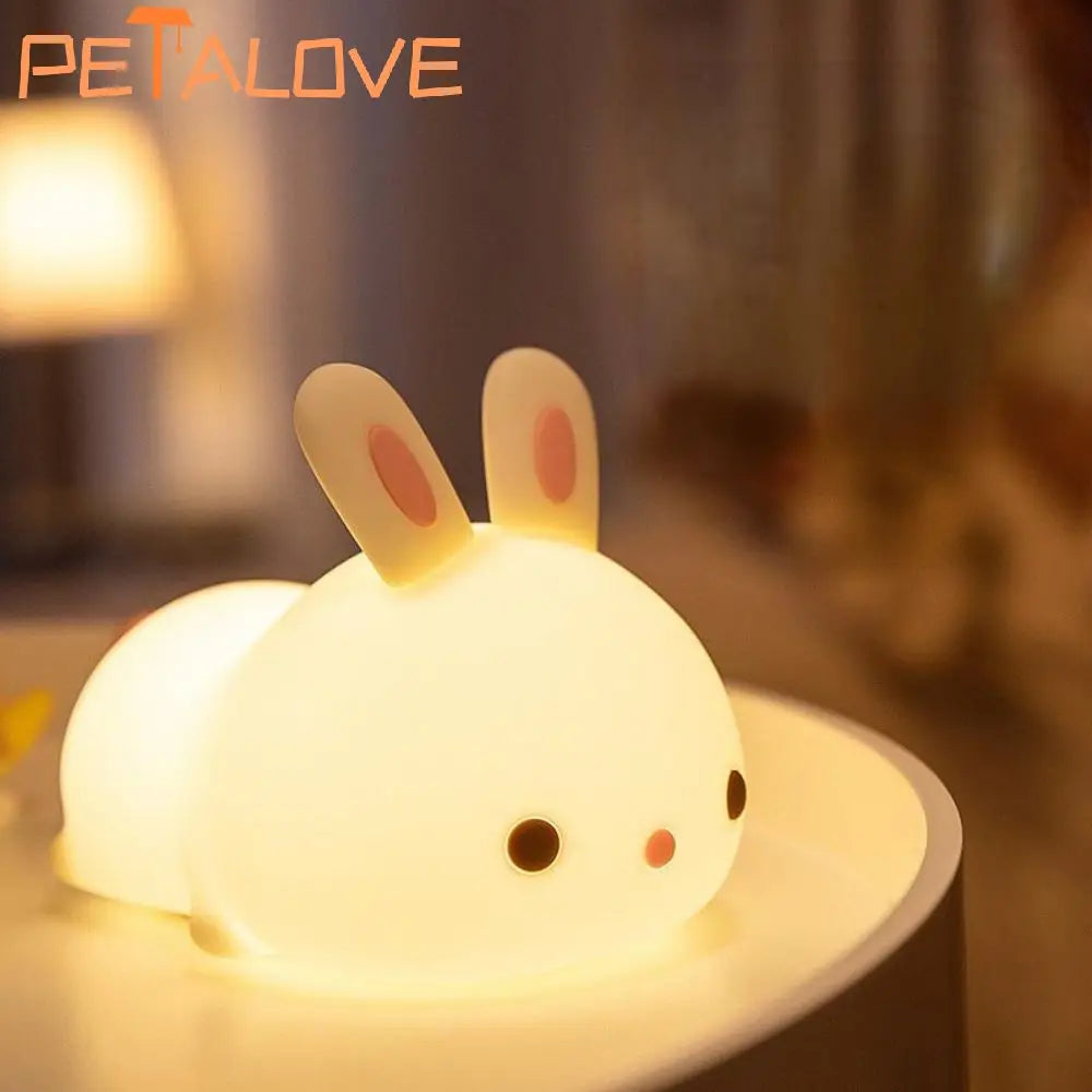 Cute Animal Night Light - Panda, Rabbit, Duck Silicone Lamp for Kids 🌟✨