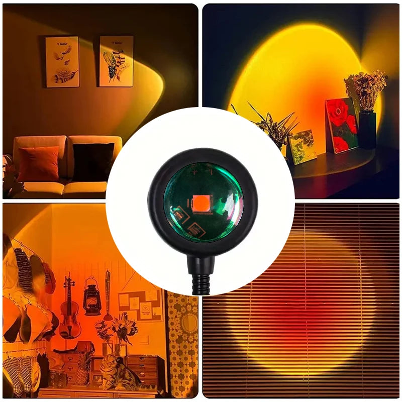 2PCS Sunset & Rainbow Light Projector - LED Night Lights for Aesthetic Room Decor 🌅🌈