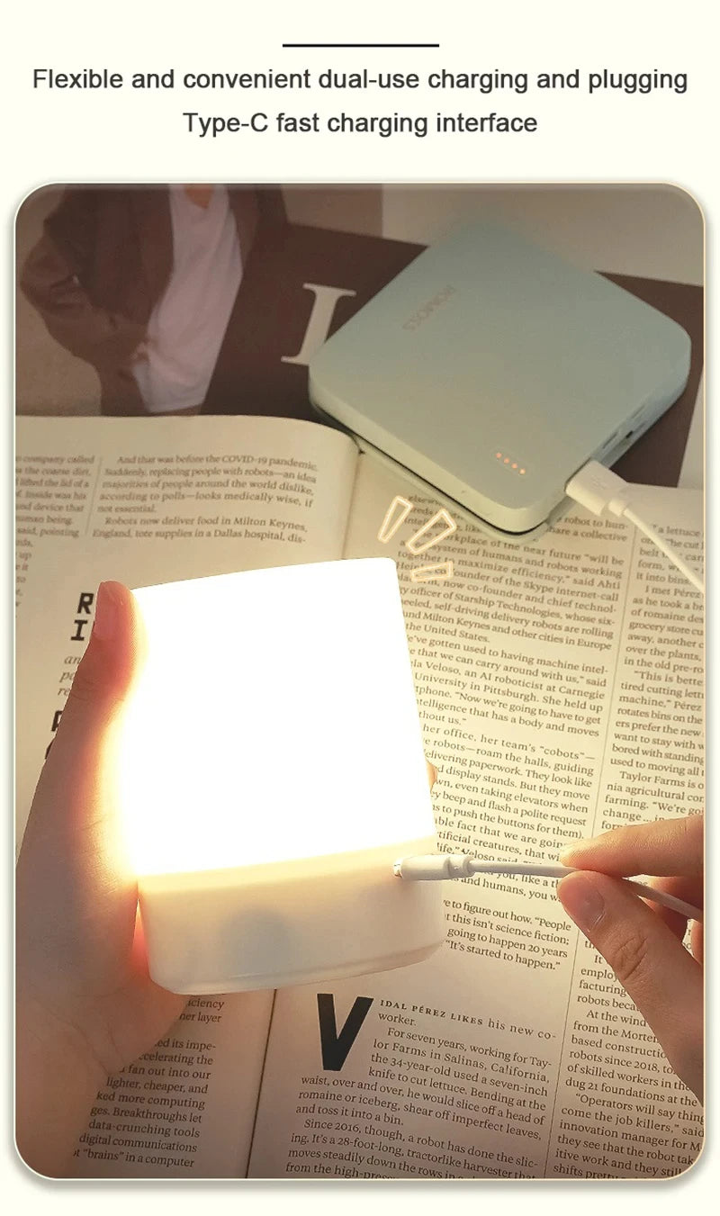 Touch Night Lamp - 3 Modes Dimmable Bedside Light with USB Charging 🌟✨