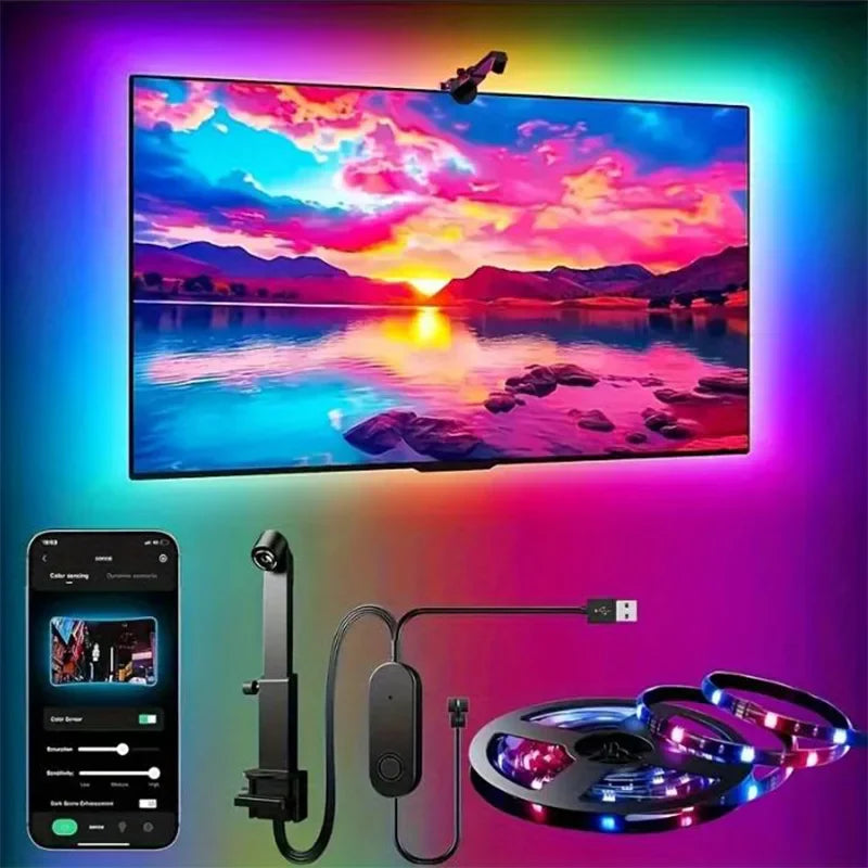 Turn Your Living Room Into an Immersive Gaming Cave — RGBIC LED TV Backlight Strip with Camera Sync