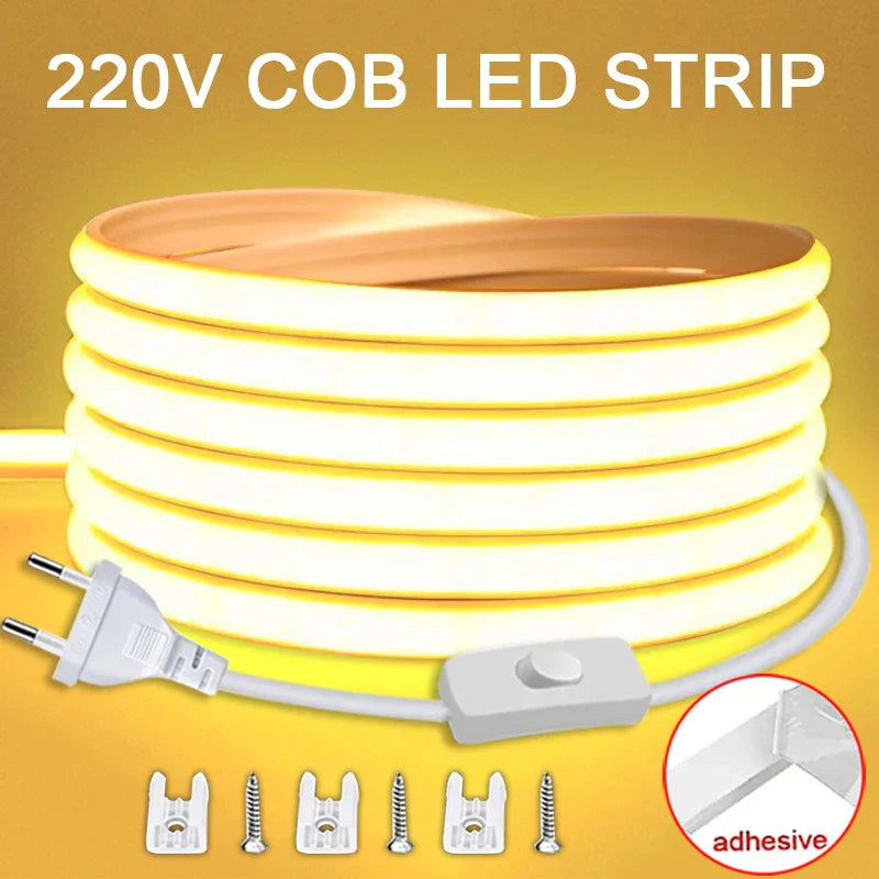 220V LED Strip Lights — Waterproof COB Strip That Plugs Straight Into the Wall