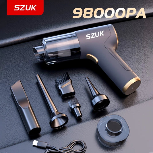 SZUK 98000PA Car Vacuum Cleaner - Mini Powerful Handheld Cleaner for Car & Home 🚗✨