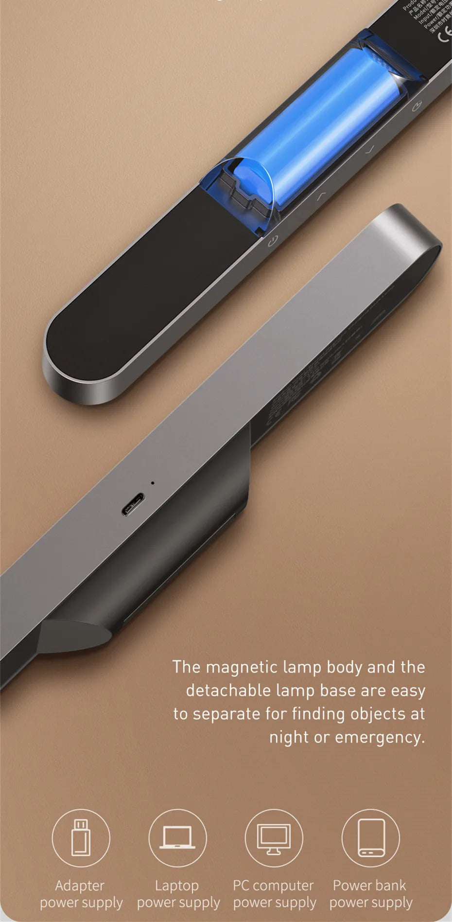 Baseus Magnetic LED Night Light - Stepless Dimming Table Lamp 💡✨