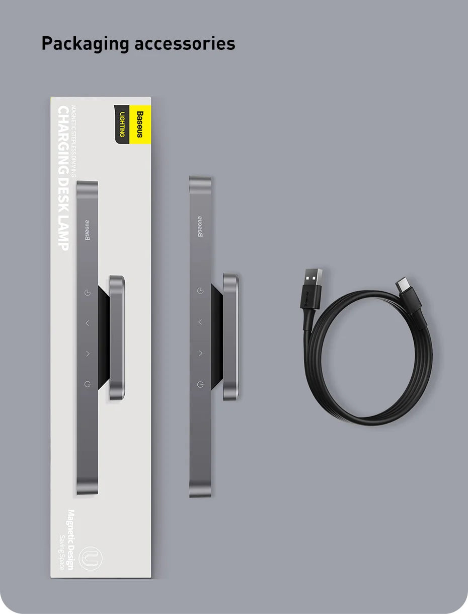 Baseus Magnetic LED Night Light - Stepless Dimming Table Lamp 💡✨