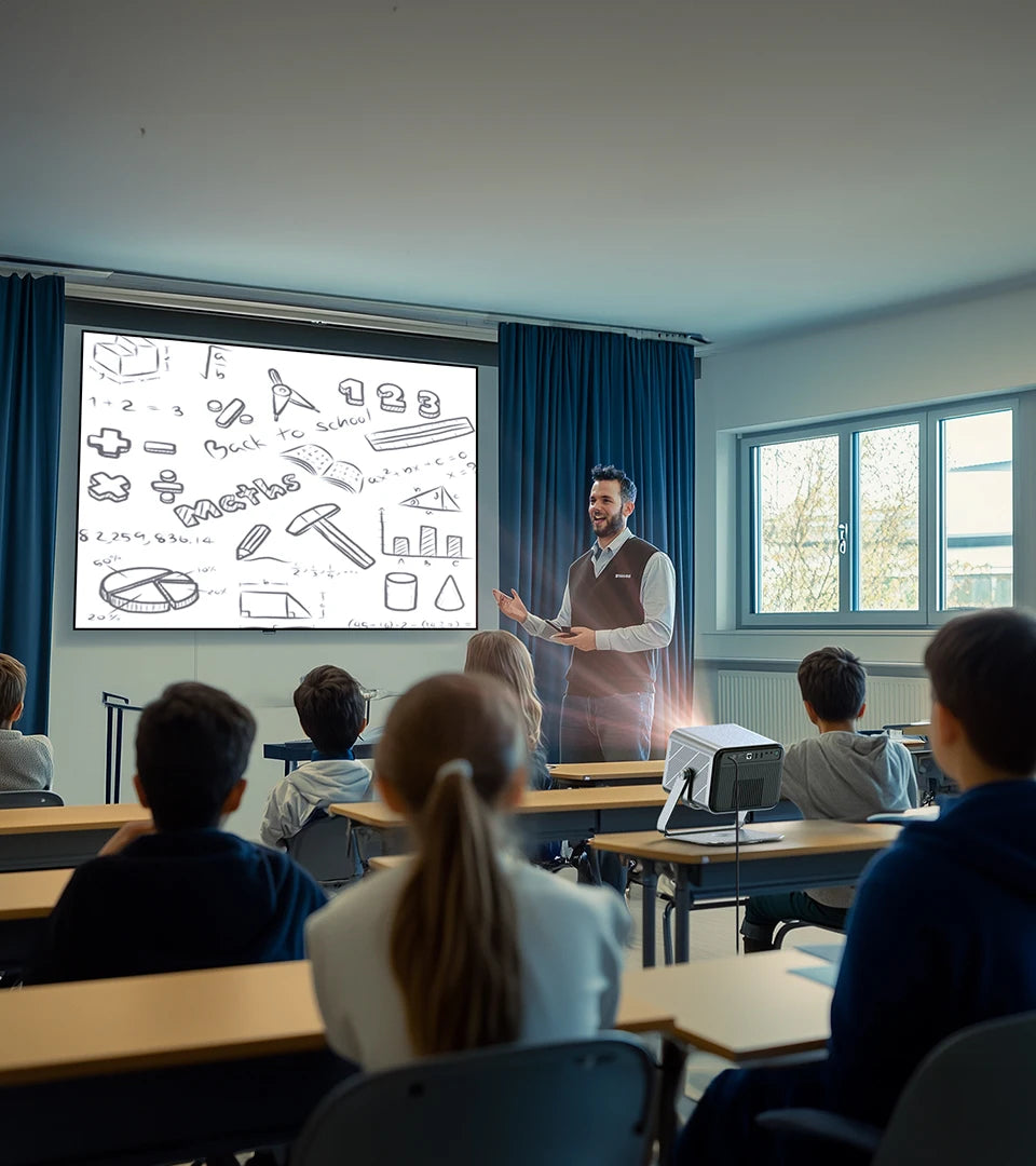 VEVSHAO V80 4K Projector Full HD1080P 2200 Anis Lumens Android 11.0 WiFi 6 Video Home Movie Theater Projectors with Base Stand