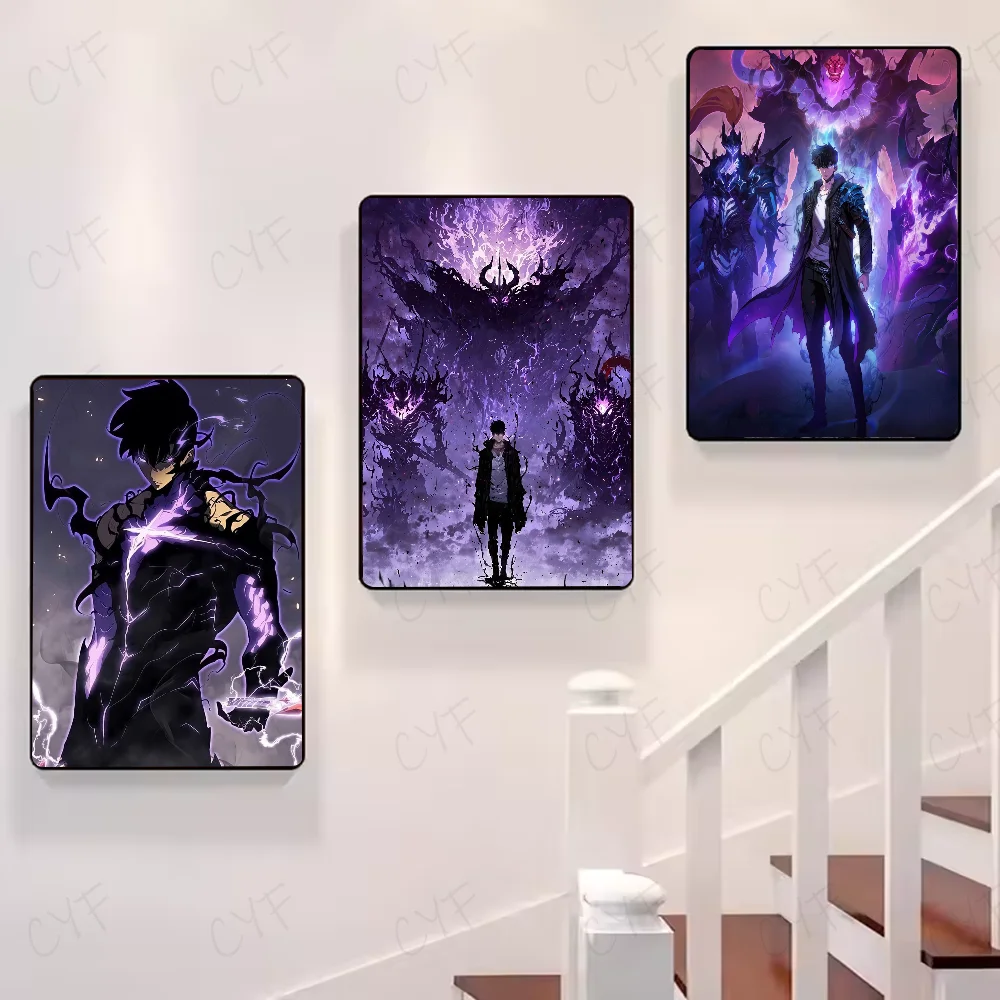 Stunning Solo Leveling Anime Poster HD Art – Waterproof Sticky Wall Décor for Your Living Room