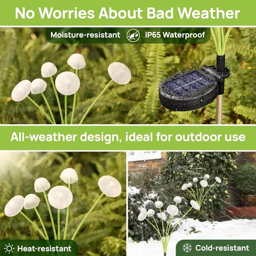Solar Mushroom Lawn Lights - Waterproof LED Jellyfish Lamp for Garden Decor 🌼✨