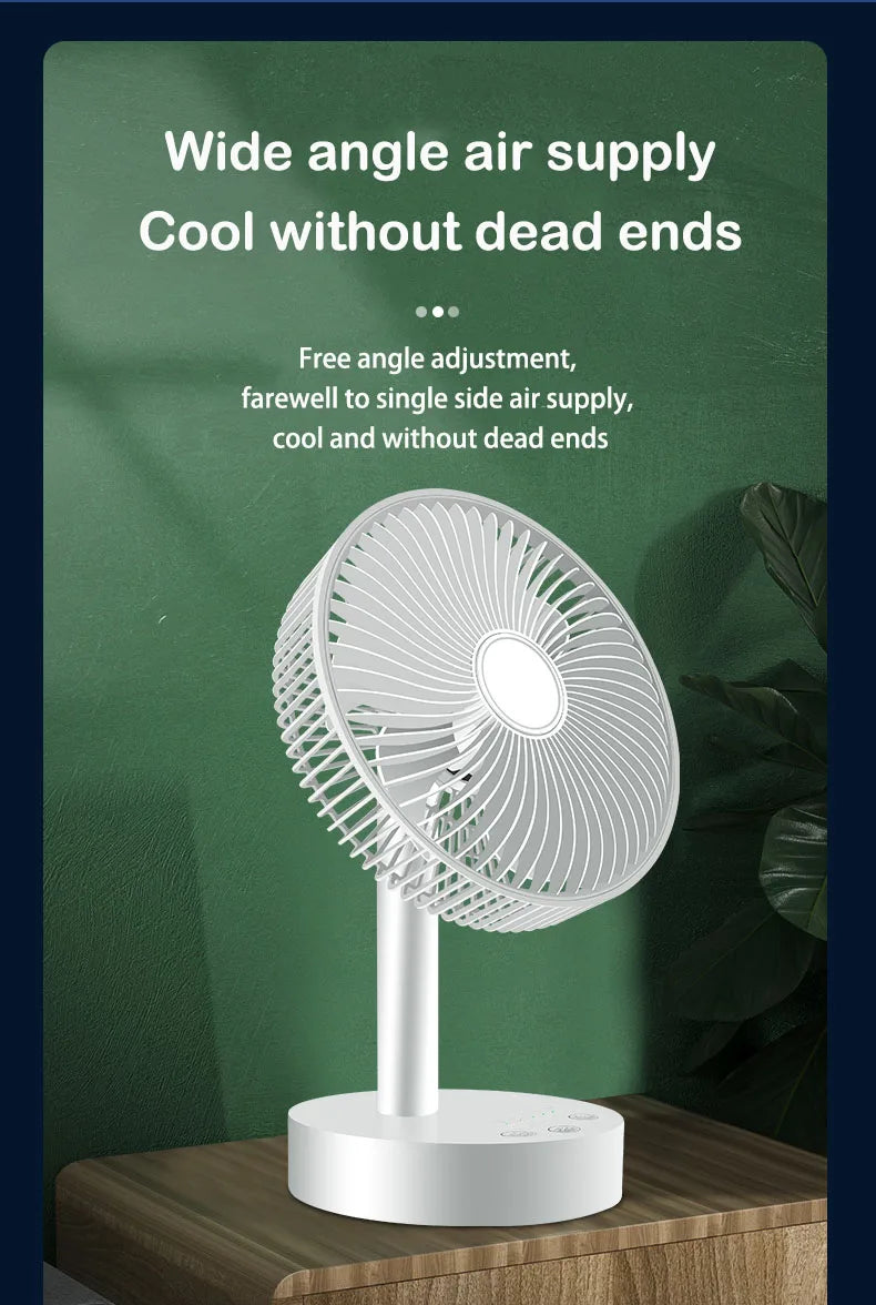 3600mAh USB Desk Fan - 4 Speed Adjustable Cooling for Home & Travel 🌬️✨
