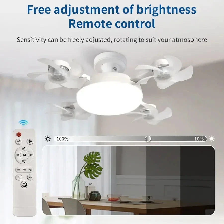 Creative Drone Ceiling Lamp Electric Fan with Light Remote Control E27
