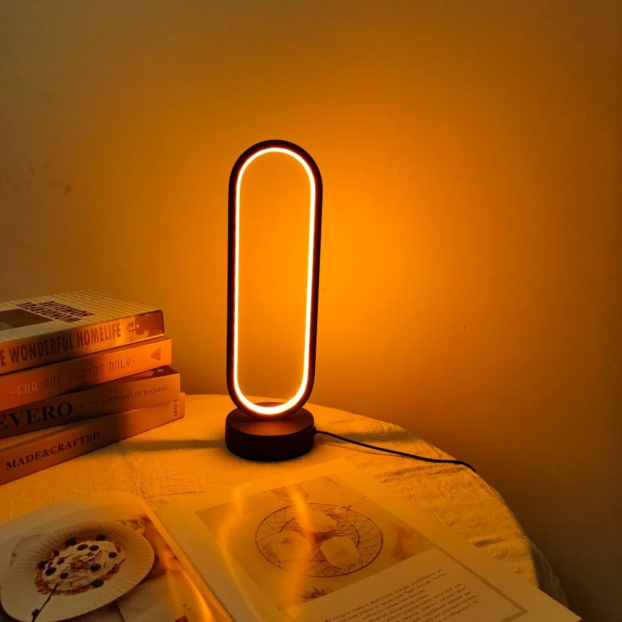 Ring Lamp Three-Color Dimming Bedside Lamp - LED Night Light for Bedroom 💡✨
