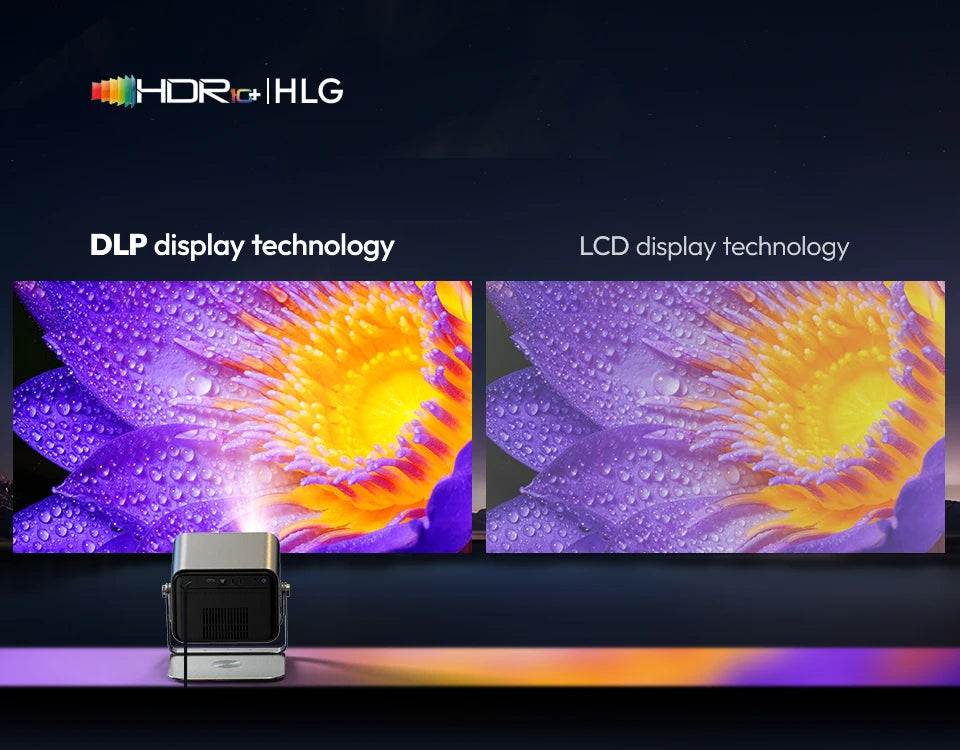 VEVSHAO V80 4K Projector Full HD1080P 2200 Anis Lumens Android 11.0 WiFi 6 Video Home Movie Theater Projectors with Base Stand