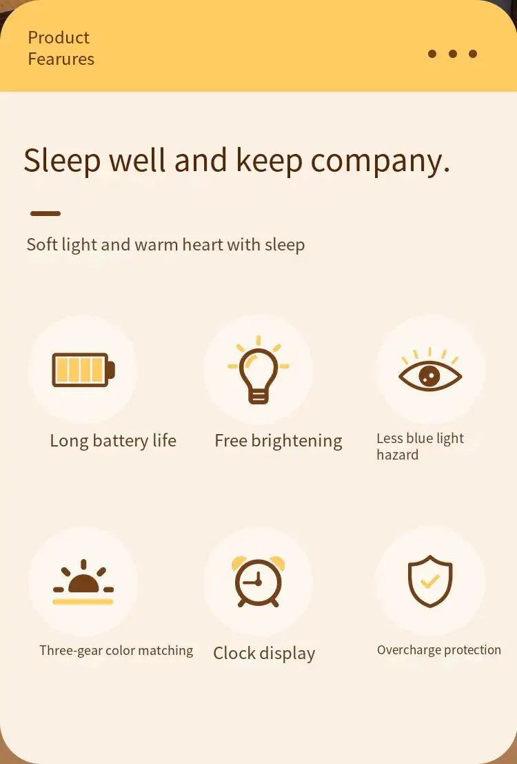 LED Night Light Clock - Touch Dimmable Bedside Desk Lamp for Kids & Adults 🕰️✨