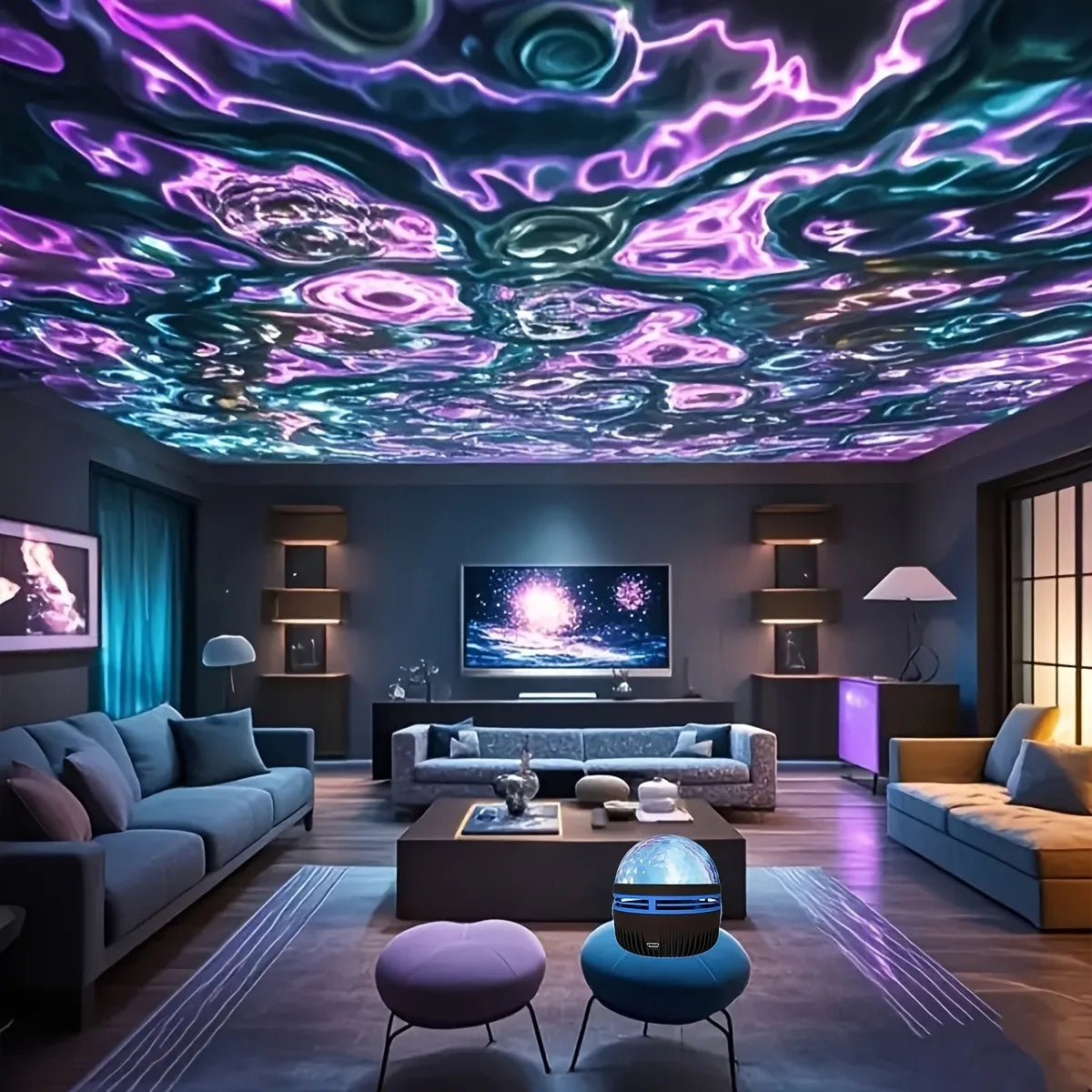 Water Ripple & Dreamy Aurora Projection Light - 7-Color USB Night Light 🌌✨