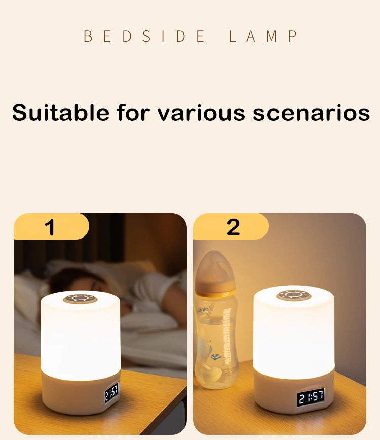 LED Night Light Clock - Touch Dimmable Bedside Desk Lamp for Kids & Adults 🕰️✨