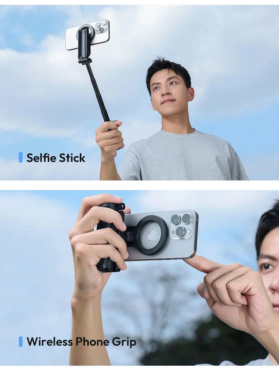 Magnetic Phone Tripod - Wireless Grip Selfie Stick for iPhone &amp; Samsung 📱✨