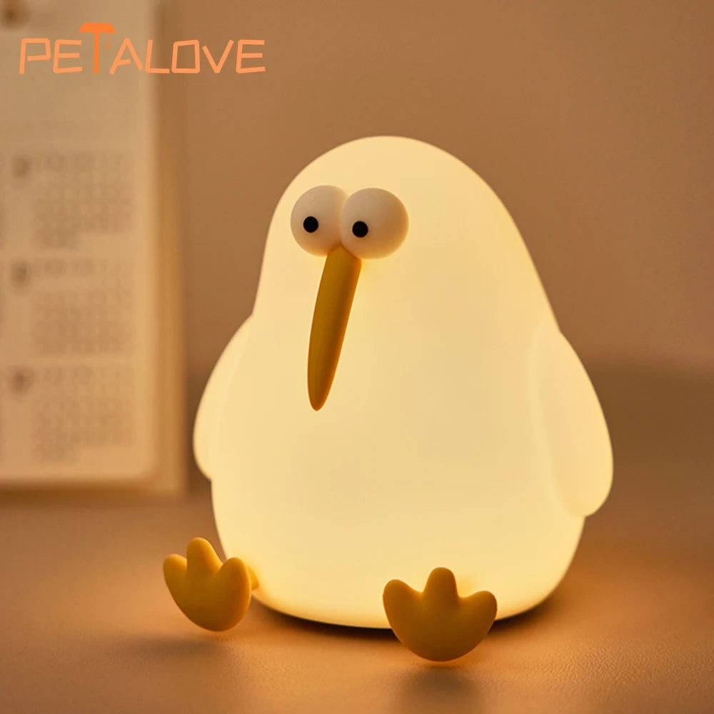 Cute Animal Night Light - Panda, Rabbit, Duck Silicone Lamp for Kids 🌟✨