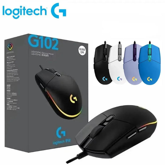 Logitech G102 Gaming Mouse - 8000 DPI USB Wired with Rainbow RGB 🌈✨