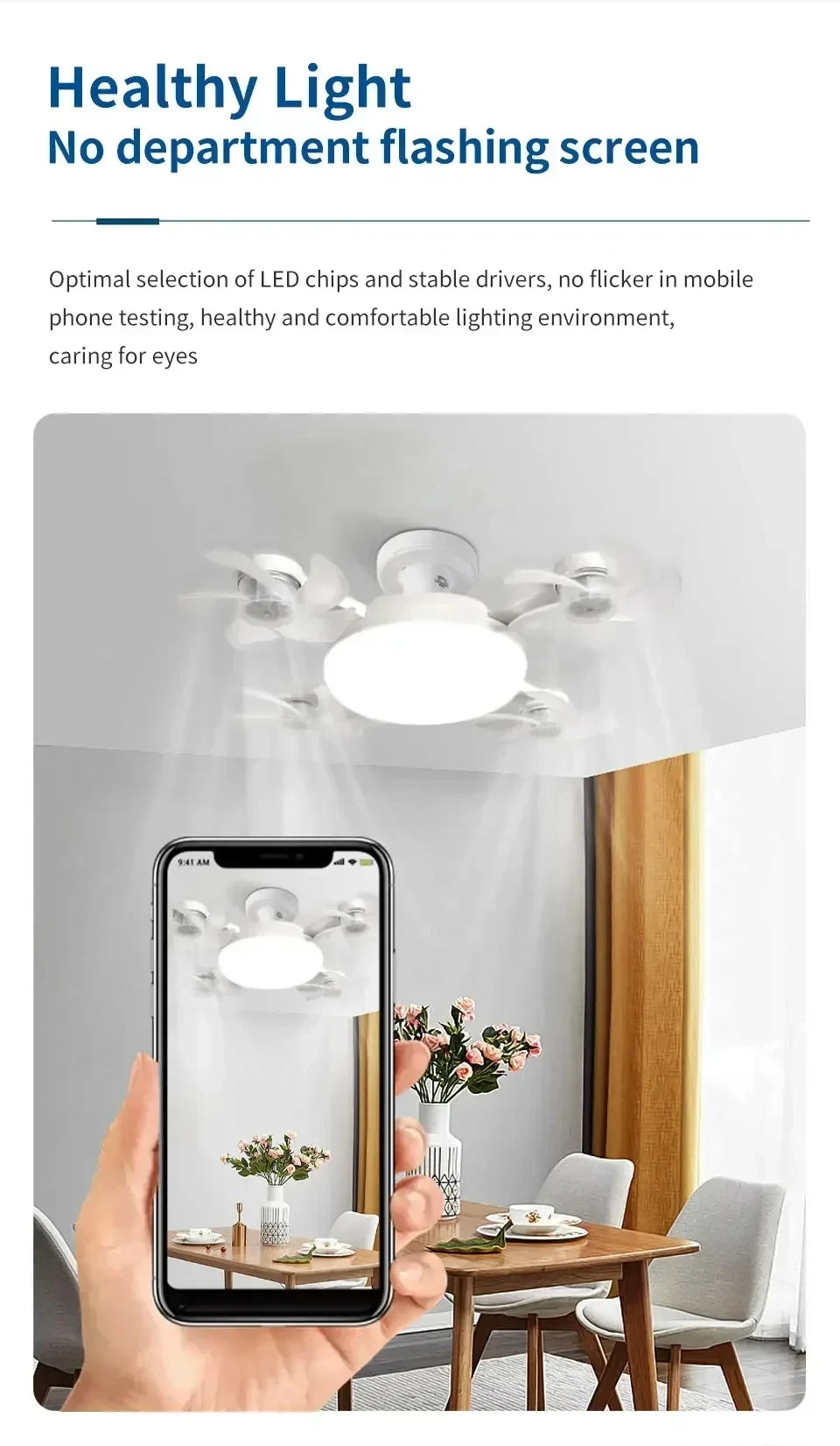 Creative Drone Ceiling Lamp Electric Fan with Light Remote Control E27