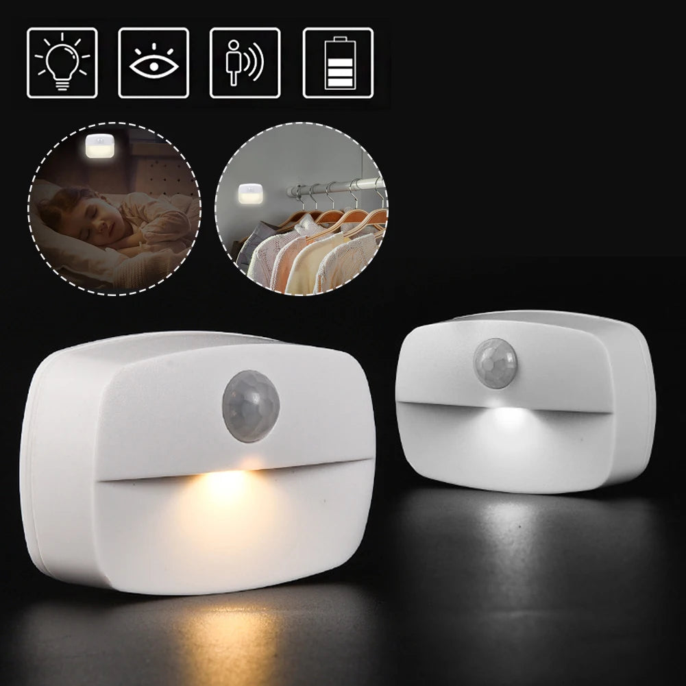 Motion Sensor LED Night Light - Auto ON/OFF Wireless Lamp for Home Lighting 🚶✨