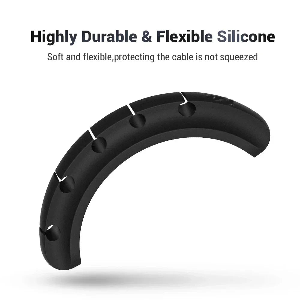 L16 Silicone USB Cable Organizer – Premium Desktop Tidy Management Clips Holder for Mouse & Headphone Wires