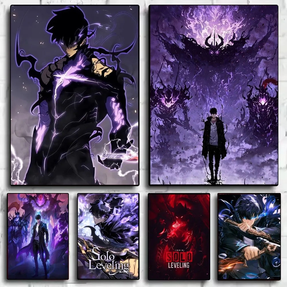 Stunning Solo Leveling Anime Poster HD Art – Waterproof Sticky Wall Décor for Your Living Room