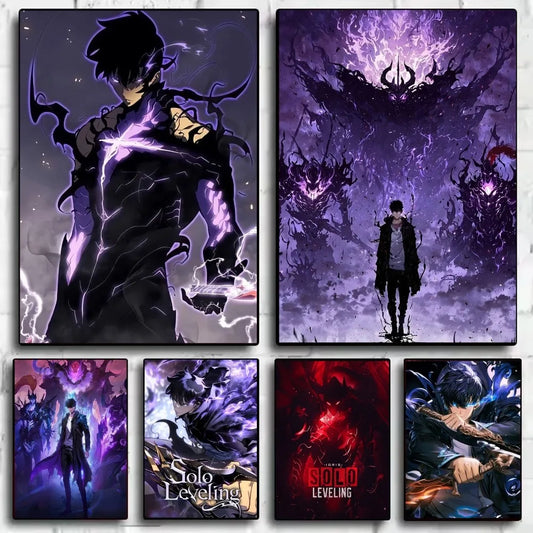 Stunning Solo Leveling Anime Poster HD Art – Waterproof Sticky Wall Décor for Your Living Room